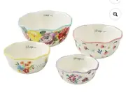 THE PIONEER WOMAN SWEET ROMANCE SET OF 4 NESTING MEASURING BOWLS & SPOONS