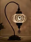 Turkish Mosaic Lamps Clear White Authentic Handmade Bedside Reading Table Lights