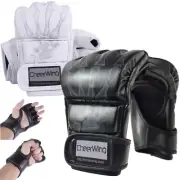 Leather Sparring Grappling Training Boxing Gloves MMA UFC Punch Ultimate Mitts