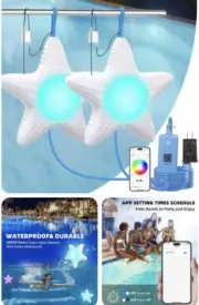 2-Pack Starfish Above/Below Pool LED lights with APP control