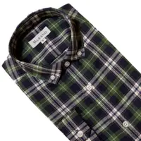 在飛比找ETMall東森購物網優惠-[MURANO]經典格紋長袖襯衫-線條綠格 M-2XL
