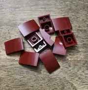 LEGO Dark Red Slope, Curved 3 x 2 QTY 10 Part No. 24309.