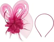 [BESPORTBLE] Elegant Bridal Fascinator Headband with Plume and Mesh for Women Wedding Hair Accessory for Tea Parties and Special Occasions Lightweight Vintage Hat for Brides
