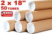 2 x 18" Kraft Tubes Poster Document Graphics Mailing Shipping Packing 50 Tubes