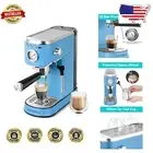 20 Bar Espresso Machine with Milk Frother - Baby Blue Stainless Steel Perfection