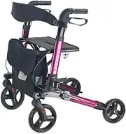 Walker,Upright Posture Rolling Walker, Walking Aids for Seniors, Lightweight Foldable Aluminum Rollator Walker with Comfort Seat, Walker Your Best Choice Walker Little Surprise