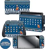 Controller Gear Nintendo Switch Skin & Screen Protector Set, Officially Licensed by Nintendo - Super Mario "Holiday Ugly Sweater" Switch Skin