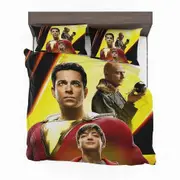 v4227 Bed Sheets Shazam Movie Zachary Levi Mark Strong Asher Angel Duvet Cover Set Bed Sheets IU4227