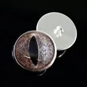 Diamondback Rattlesnake Sew On Glass Eyes 16mm Button Loops