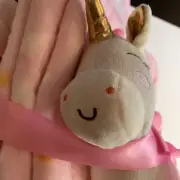 Luvable Friends Girl Plush Baby Blanket and Toy, Unicorn, Blanket 30 X 36 Soft