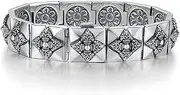[TYMONT] S925 Sterling Silver Cross Bucking Pestle Bracelet, Men's Vintage Cross Bucking Pestle Bracelet
