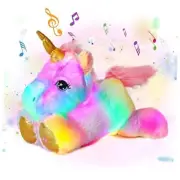 Musical Plush Unicorn Stuffed Animal Glowing LED Light-up Pink Unicorn