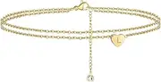 [LAXTO] Bracelets,Bracelet Jewellery,Anklet String Charm,Men Bracelet Bracelets Heart Layered Letter Anklet Ankle Initial Dainty Women Anklet Friendship Bracelet (Color : L)