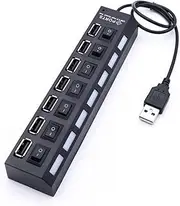 Gatuida Laptops 7 Desktop Tabletas Table Top Black Oens Notebook USB Hub Slim Laptop Practical USB Splitter Individual Hub High Splitter Plug USB Adapter Portable Socket Laptop Computer