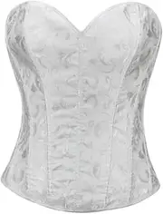 [OFFSUM] Women's Sexy Corset - Summer Corset Bustier Top with Zipper Corselet Satin Lingerie Lace Push Up Large Size Solid Color Adjustable Clothing