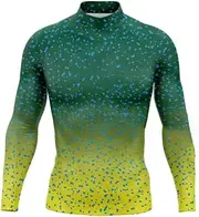 [YIBIMOTTO] Men's Rash Guard Sun Protection Surfing Swimsuit Printing Splice Quick Dry Long Sleeve Outdoor Sports T-Shirt