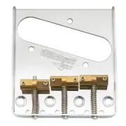 Wilkinson Chrome 54mm Ashtray Brass Compensated 3 Saddle Bridge For Tele Guitar