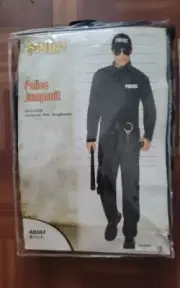 costume adult Police Include Jumpsuit Sun Glasses Police hat New Size LG/XL.
