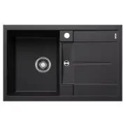 Blanco Single Bowl Left Hand Silgranit Black METRA45SLB