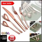 Durable Titanium Plated Copper Silverware Set - 20 Pieces for Everyday Use