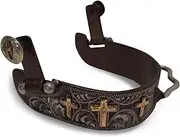 Colorado Saddlery The Los Cruces Bumper Spurs for Men - Antique Brown Finish, Stylish Boot Spurs with 1-1/4" Band - Perfect for Trail Riding, Horse Tack, Outfitting - Comes in a Pair