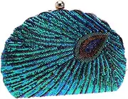 [FOMIYES] 1Pc Handmade Sequined Evening Bag for Women Stylish Peacock Clutch Purse for Parties and Banquets Durable and Fashionable Design Present