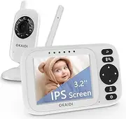 OKAIDI - Video Baby Monitor, 3.2" Baby Monitor with Camera and Audio, 1000ft Transmission Range, Baby Monitor, No WiFi Needed, Infrared Night Vision, Mode