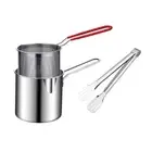 1set Stainless Steel Deep Frying Pot with Fry Basket Versatile Cooking Pot fo...