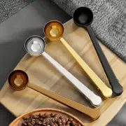 Coffee Measuring Stainless Tea Spoon Scoop With Bag Sealing Clip Holder Portable
