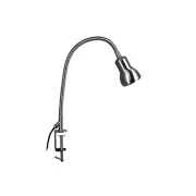 Brushed Chrome Adjustable Gooseneck Clamp Lamp