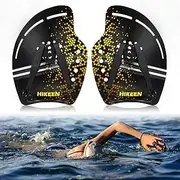 Hikeen Curved Swim Hand Paddles, Swim Training Power Paddles for Lap Swimming with Adjustable Straps, Swimming Hand Paddles for Unisex-Adult