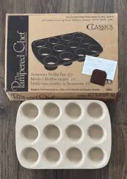 Pampered Chef Family Heritage Stoneware 12 Cupcake Muffin Pan #1465 NEW