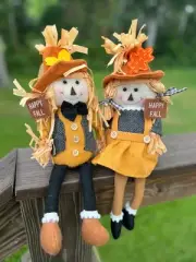 Scarecrow Shelf Sitter Shelf Sitter Home Fall Autumn Table Decoration 2 Pieces