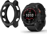 Cases for GARMIN Fenix 7/Fenix 7 Pro and EPIX Pro 47mm,Flexible Silicone Cover Shell Shockproof Scratch-Proof Protector Case Smartwatch Accessories,Black