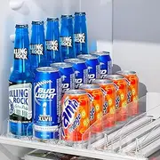 Drink Organizer for Fridge, Soda Can Organizer Dispenser for Refrigerator with Automatic Pusher Glide 5 Rows (5)
