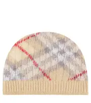[Burberry Kids] Burberry Kids Baby Burberry Check alpaca-blend beanie M 1-3 beige