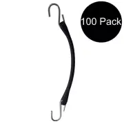 100 9" HD Rubber Bungee Tarp Straps/Tie-Downs for Flatbeds Trailers Tire Chains