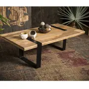 Iron Hand Crafted Hardwood Coffee Table