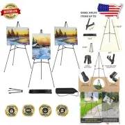 3-Pack Adjustable 65-Inch Black Metal Easels - Ideal for Weddings & Displays
