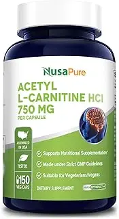 Acetyl L-Carnitine 1000mg 200 Capsules (Non-GMO & Gluten Free) High Potency Acetyl L Carnitine HCL (ALCAR) Supplement Pills to Support Energy & Brain Function