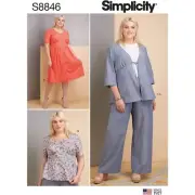 Simplicity Sewing Pattern 8846 10138 Top Blouse Jacket Pants Dress Size 10-18