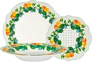 [Casa Domani] Jardino Scallop Rim Dinner Set 12 Piece Gift Boxed