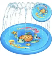 Zen Labs Splash Pad Water Sprinkler Mat Pool for Kids 68" Outdoor Summer Toy