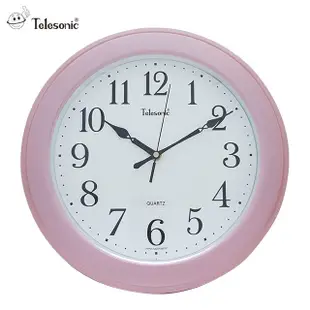 Telesonic/天王星鐘錶 簡單設計粉紅色時鐘 掛鐘 日本機芯