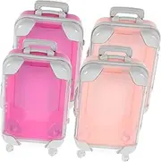 [Uonlytech] 4Pcs Hard Shell Cosmetic Case Portable Makeup Organizer Suitcase for Travel Compact Makeup Carrying Case Lightweight Toiletry Storage Box