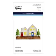 Spellbinders Mantle Village Etched Dies from the Timeless Trees Collection by Simon Hurley