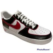 Nike Air Force 1 Low Mens Custom Colorblock Design Black Red White Size 11