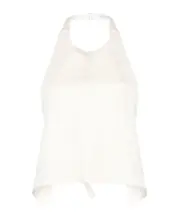 Halter Neck Wool Vest L White