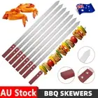 10X Kebab Skewers Stainless Steel BBQ Skewer Pork Beef Flat Needle Barbecue Tool