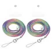 2Pcs Replacement Purse Strap, Crystal Bag Handle Sparkly Replacement, Multicolor